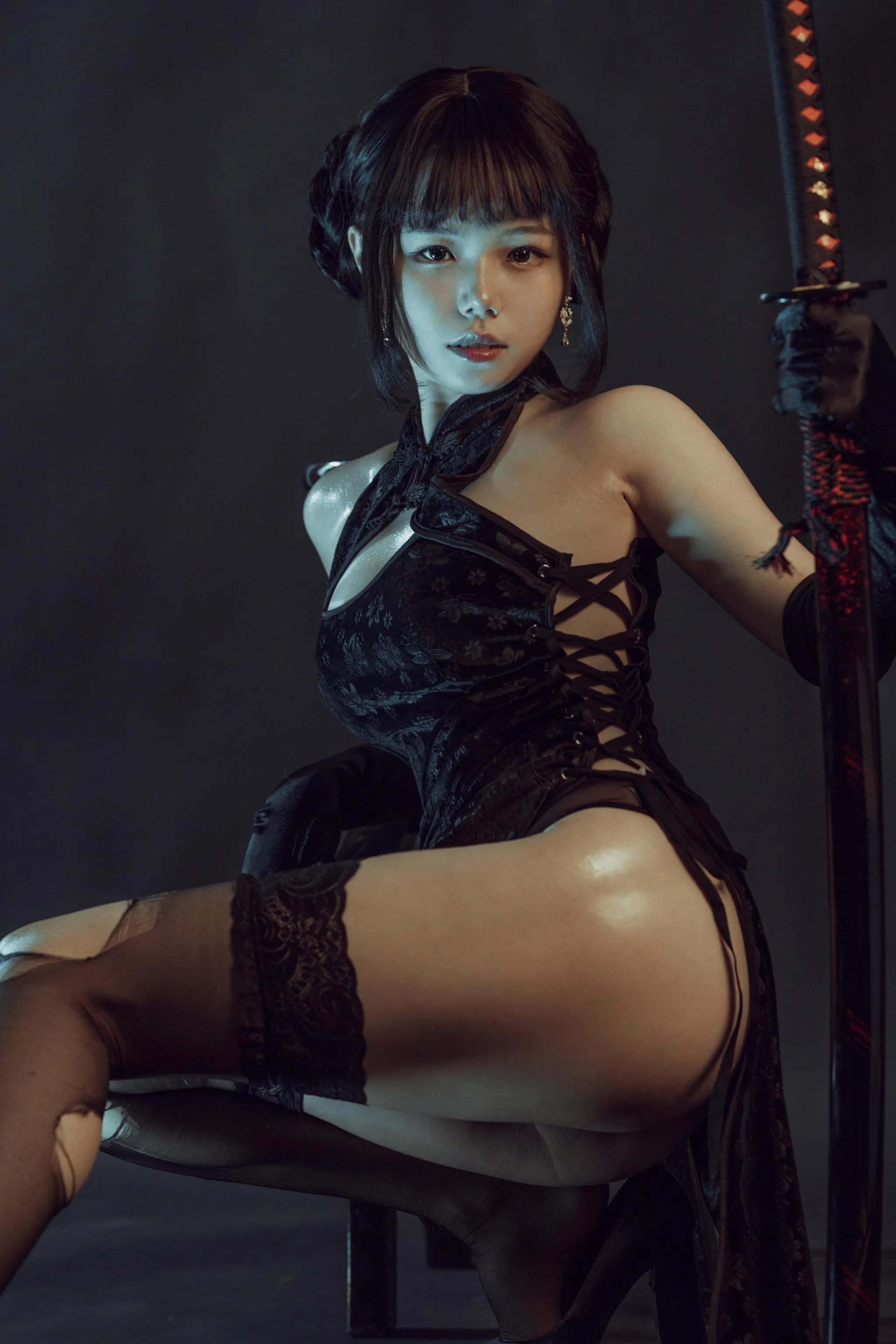 七月喵子 – NO.14 黑旗袍 [32P]插图2